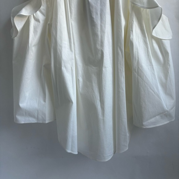 Rachel Zoe Alea Cold Shoulder Ruffle Open Shoulder Blouse Off White Plus Size 2 - Picture 4 of 16